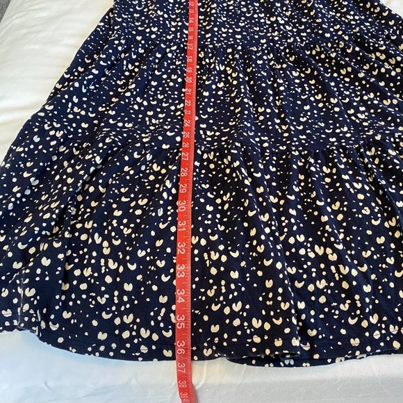 GAP Navy Blue White Speckled Tiered Cotton/Modal Summer Dress Womens XL - Picture 8 of 8